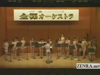 Nudistični japonsko av zvezde v na stark nag orchestra