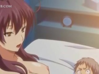 Innocent anime girlfriend fucks big putz between tits and cunt lips