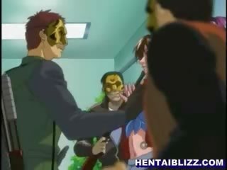 Grupong pakikipagtalik sa isang tao pagtitipon may nakatali at blindfold anime