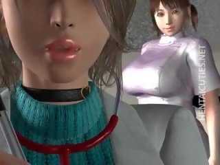 Busty 3D Hentai Lesbos Sharing shaft