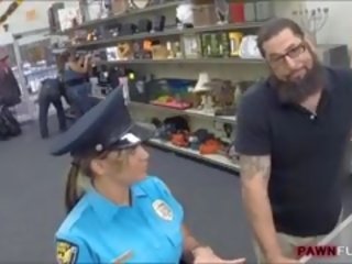 Busty Security Officer Nailed By Pawnkeeper In The Backroom