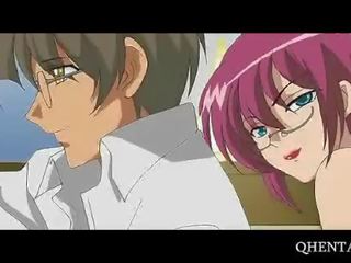 Hentai seductress in glasses gets deep pounded