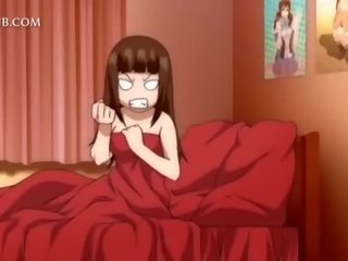 3d hentai trẻ người phụ nữ được âm hộ fucked lược lên váy trong giường