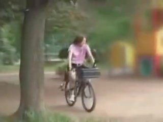Japanese lover Masturbated While Riding A Specially Modified X rated movie Bike!