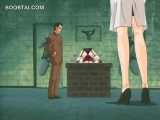 Smutsiga film prisoner animen damsel blir fittor gnuggade i undies