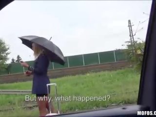 Stewardess gets banged for hitchhiking from a stra
