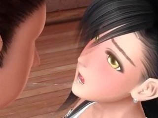 Grand breasted l'anime l'anime chéri mésange baise une grand bite